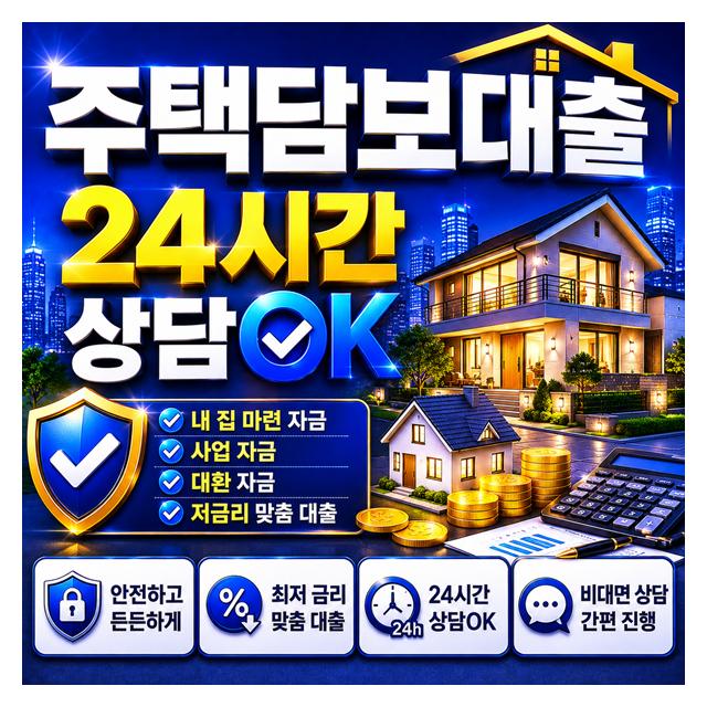 아파트후순위담보대출 안전하고 든든하게 24시간 상담OK